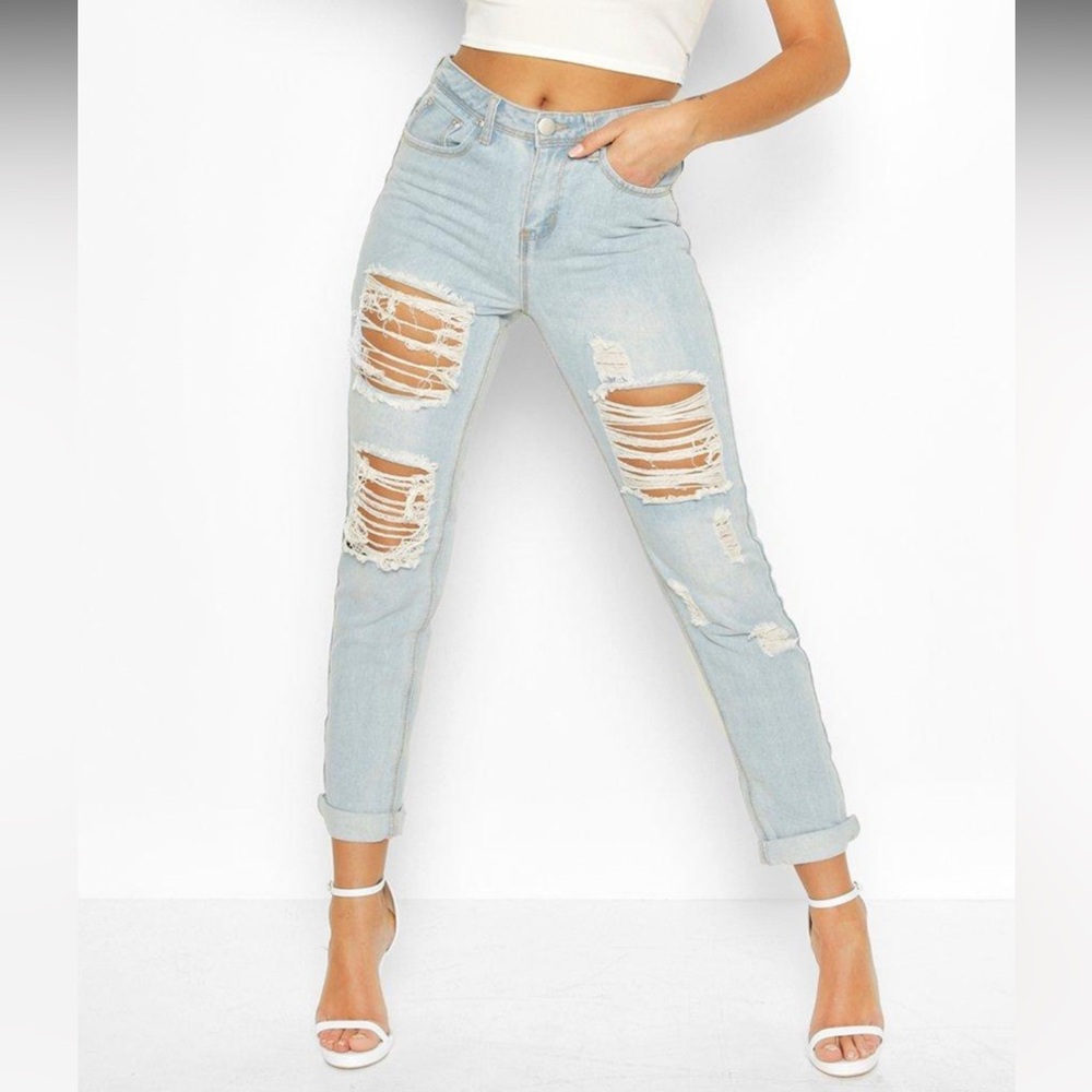 Mid Rise Boyfriend Jeans